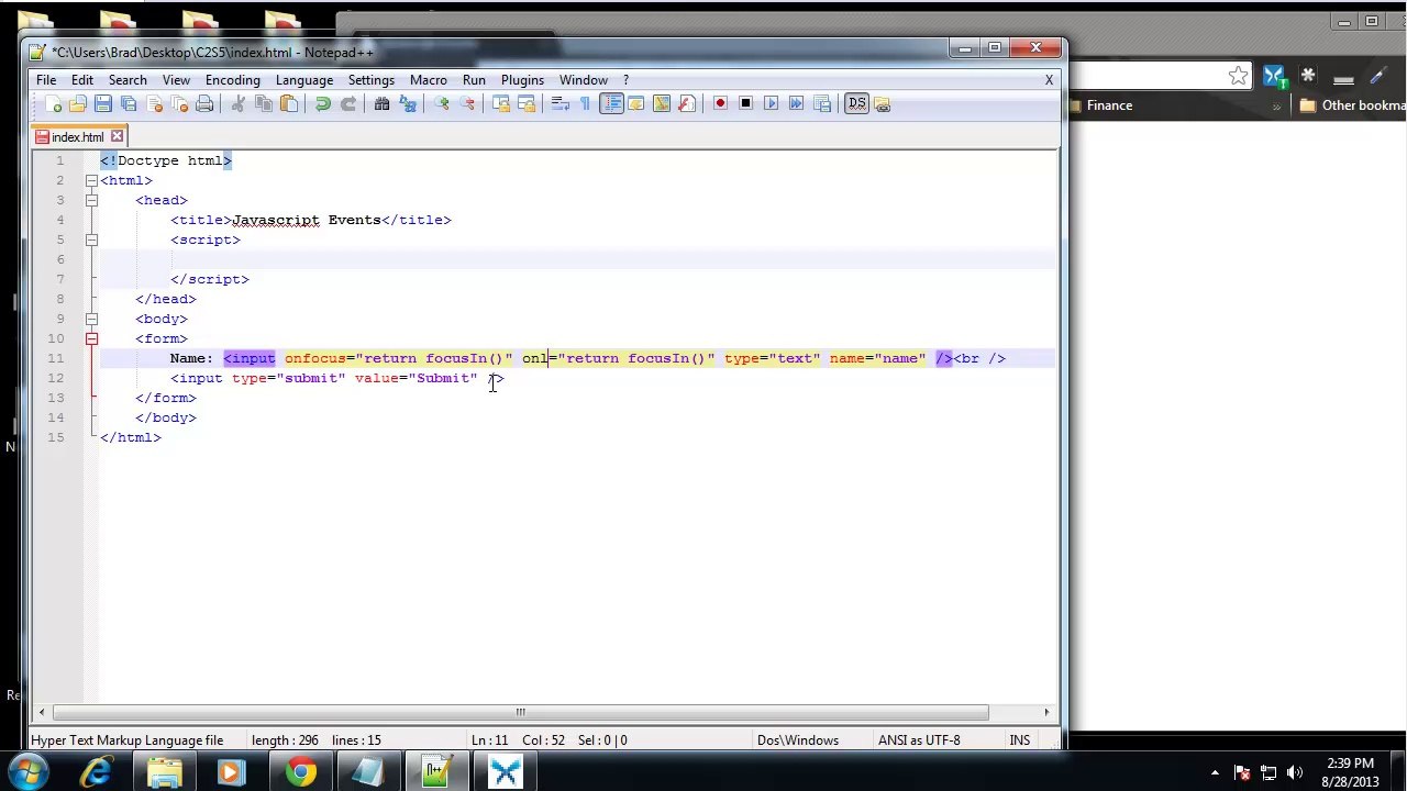 Javascript & JQuery - Chapter 7 - Events and Event Handling