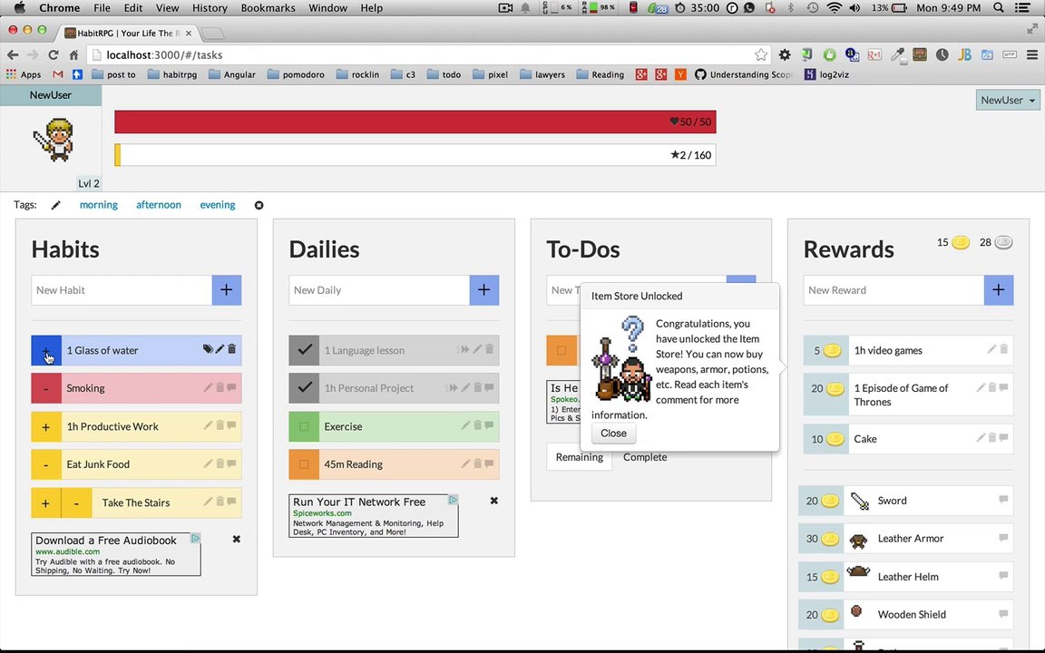 HabitRPG Tutorial: Tasks