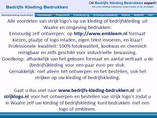 Kleding bedrijfskleding bedrukken Waalre