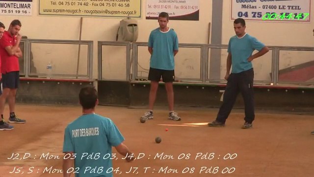 Quatrième tour intégral, Montélimar contre Port des Barques, Sport Boules, J1 Elite 2014 2015