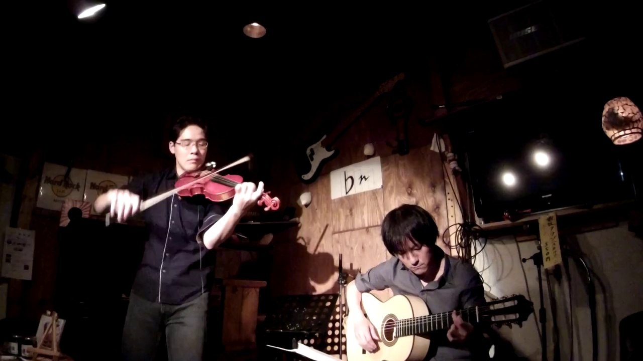 【Live】『Fascinating Rhythm』(George Gershwin) Played by Dolphin Cafe(Guitar:YOSHINORI TANAKA 田中佳憲 Violon:竹内章人)   instrumental sheet music concert acoustic cover piano