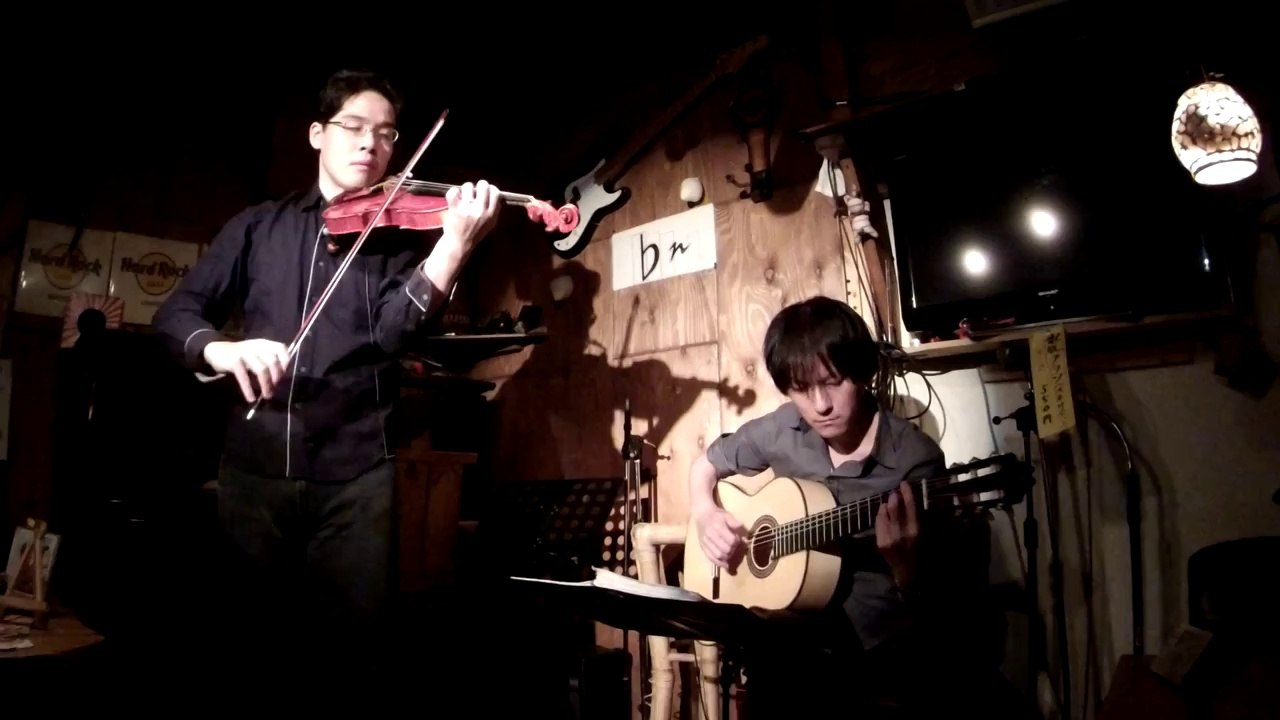 【Live】Hungarian Dance No. 5(Brahms) Played by Dolphin Cafe(Guitar:YOSHINORI TANAKA 田中佳憲 Violon:竹内章人)   instrumental sheet music concert acoustic cover piano