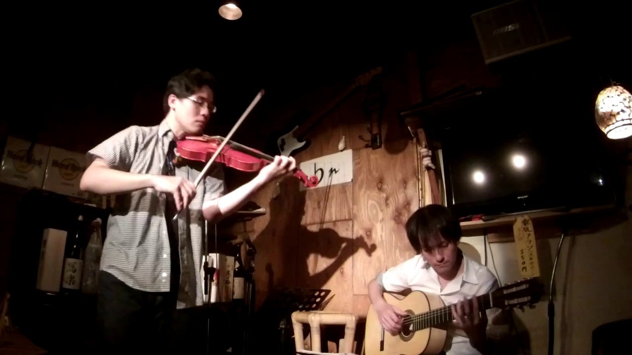 【Live】『Je te veux』(Erik Satie) Played by Dolphin Cafe(Guitar:YOSHINORI TANAKA 田中佳憲 Violon:竹内章人)   instrumental sheet music concert acoustic cover piano