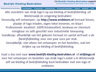 Kleding bedrijfskleding bedrukken Winterswijk