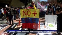 Colombian animal activists rally against bullfighting