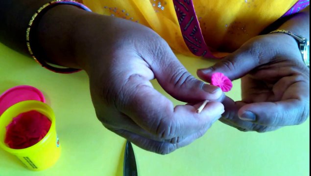 Flower making using Play Doh