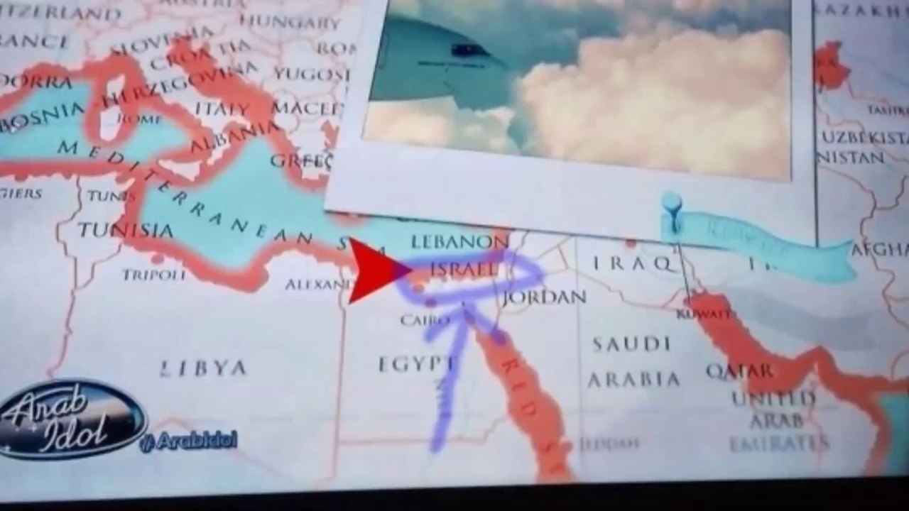 برنامج ارب ايدول يستبدل اسم دولة فلسطين بكلمة اسرائيل على الخارطة - شاهد بنفسك