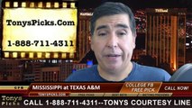 Texas A&M Aggies vs. Mississippi Rebels Free Pick Prediction NCAA College Football Odds Preview 10-11-2014