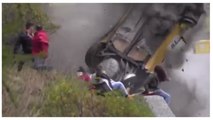 Tous miraculés dans un impressionnant accident de rallye en Italie