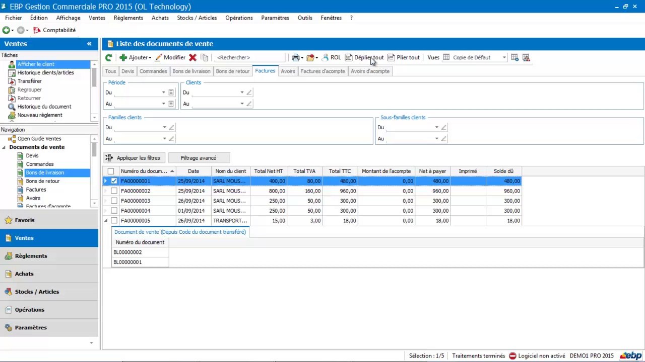 EBP Gestion Commerciale 2015 : Les vues