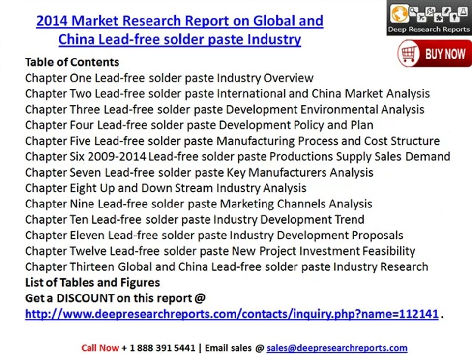 2014 Market Research Report on Global and China Lead-free solder paste Industry