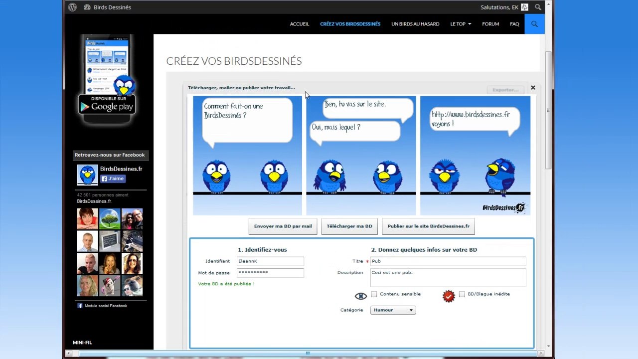 Comment créer une BirdsDessinés