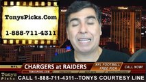 Oakland Raiders vs. San Diego Chargers Free Pick Prediction NFL Pro Football Odds Preview 10-12-2014