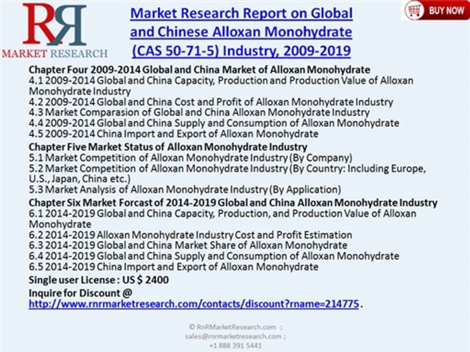 Global and Chinese Alloxan Monohydrate Industry (CAS 50-71-5) 2019