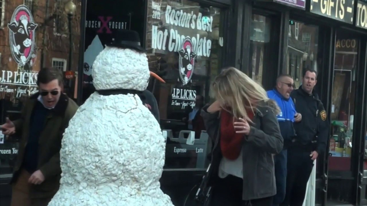 That moment when a snowman scares the sugar plums out of you