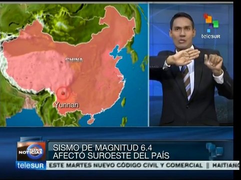 Sismo de 6.4 grados Richter sacude suroeste de China, no hay víctimas