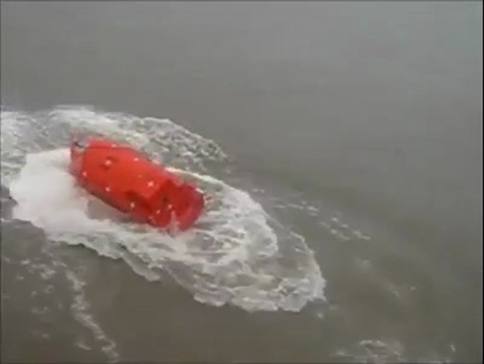 Boat launch ends with a flip