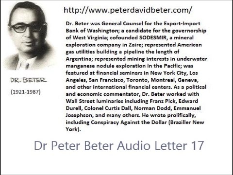 Dr Peter Beter Audio Letter 17 - October 26, 1976 - Red Friday and The Campaign to Destroy General George S. Brown; The Swine Flu Cover-Up for Chemical Warfare: The Phantom Election of 1976