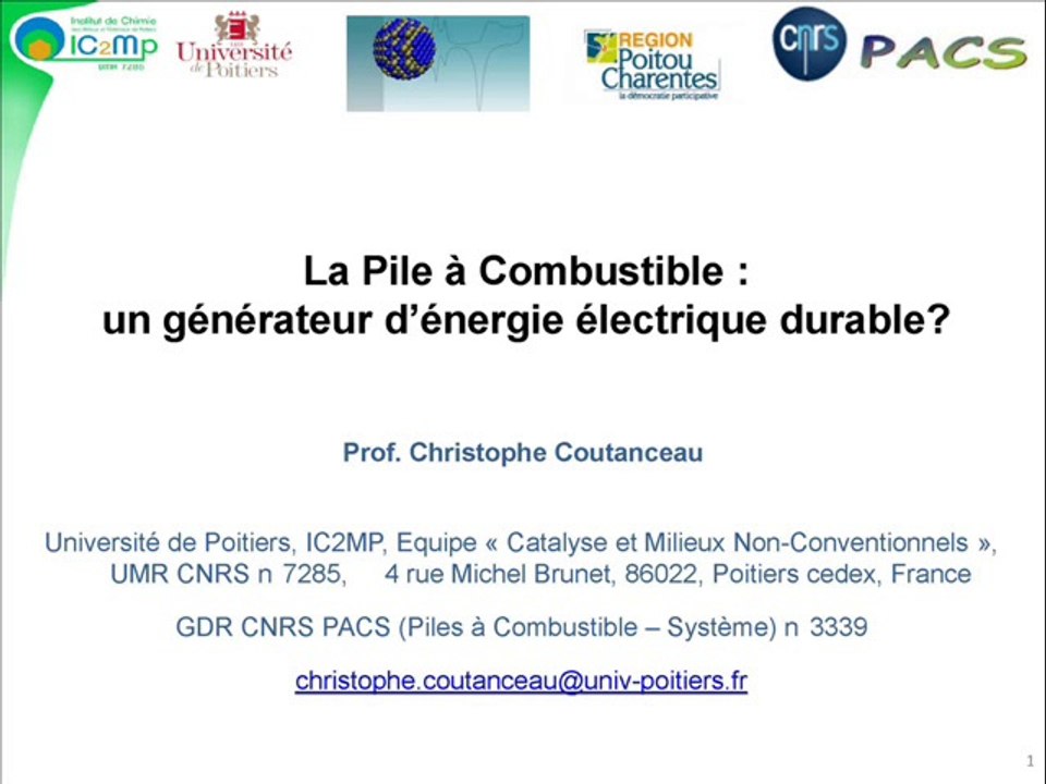 La pile a combustible - Pr Christophe Coutanceau 19/9/2013