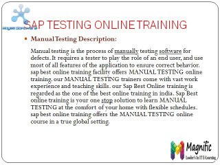 SAP TESTING ONLINE TRAINING IN CANADA