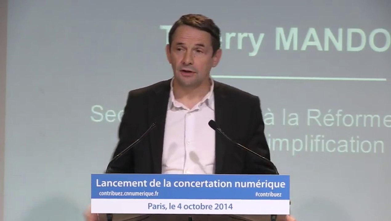 Thierry Mandon - Lancement de la concertation nationale sur le numérique