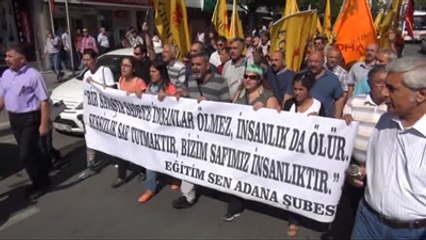 Adana'da Öğretmenlerden Kobani'ye Destek, IŞİD'e Tepki Yürüyüşü