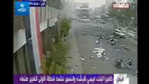 لحظة حدوث تفجير صنعاء الذي نتج عنه مقتل 47 شخصاً