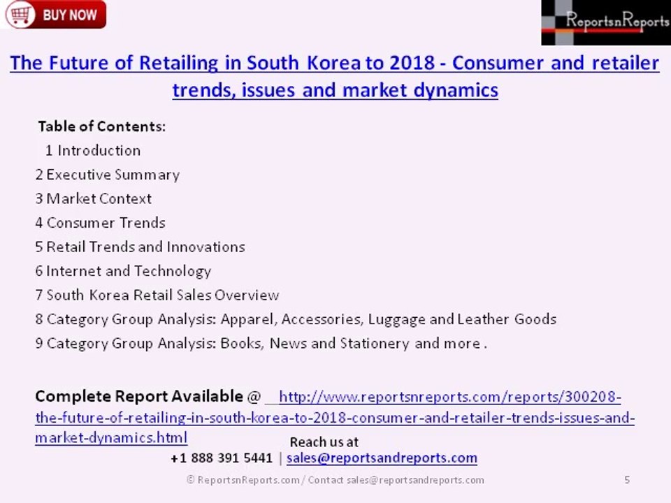Retailing Maarket in South Korea Growth Analysis to 2018