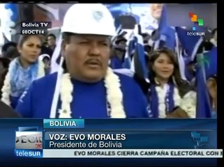 Concurrido cierre de campaña de Evo Morales en El Alto