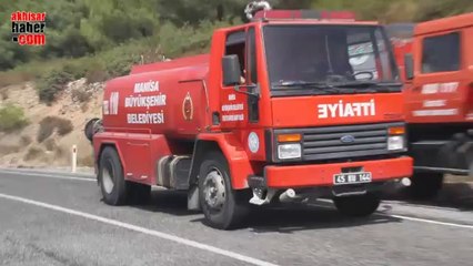 Akhisar'da Trafik Kazası Orman Yangınına Neden Oldu