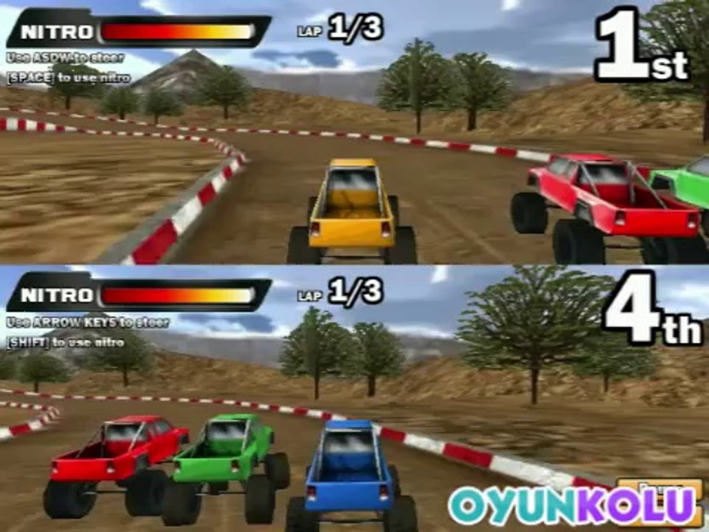 iki kisilik 4x4 araba yarisi oyununun tanitim videosu dailymotion video