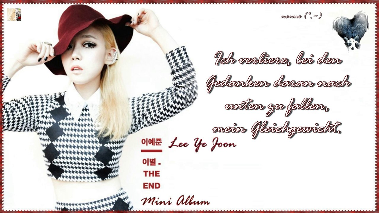 Lee Ye Joon -  I Can’t k-pop [german sub]  Mini Album - 이별. The End