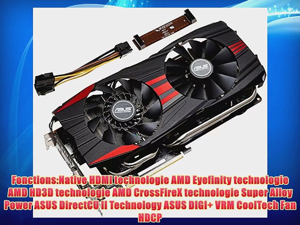 Asus R9280X-DC2T-3GD5 Carte Graphique ATI Radeon R9 280X 1070 MHz 3072 Mo