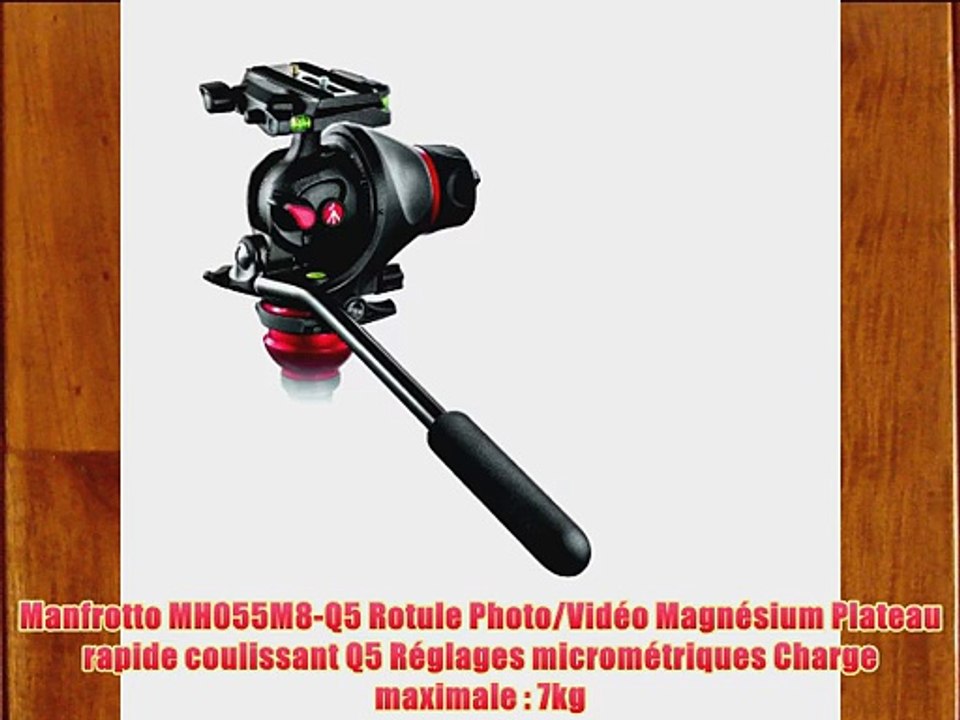 Manfrotto MH055M8-Q5 Rotule Photo/Vid?o Magn?sium Plateau rapide coulissant Q5 R?glages microm?triques