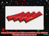 HyperX Savage M?moire RAM 32 Go 2400 MHZ DDR3 Non-ECC Cl11 DIMM Kit (4X8Go) XMP Rouge HX324C11SRK4/32X