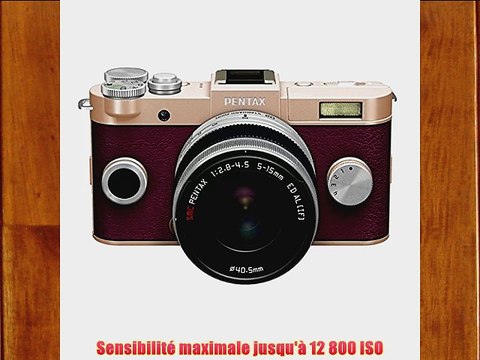 Pentax Q-S1 Kit Compact num?rique hybride 3 (762 cm) 124 Mpix USB Or/Bordeaux Objectif 5-15