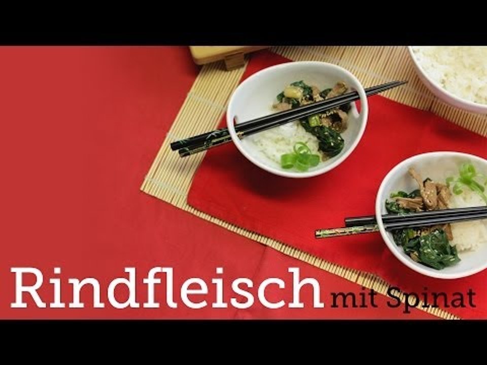 Rezept - Rindfleisch mit Spinat - Asiatisch (Red Kitchen - Folge 266)