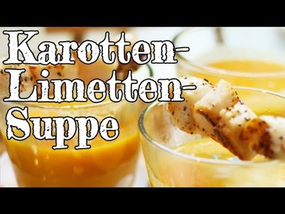 Rezept - Karotten-Limetten-Suppe mit Jakobsmuschelspieß (Red Kitchen - Folge 188)