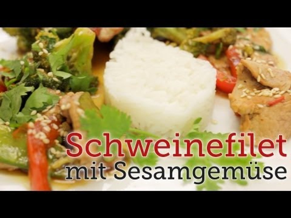 Rezept - Schweinefilet mit Sesamgemüse - Asiatisch (Red Kitchen - Folge 240)