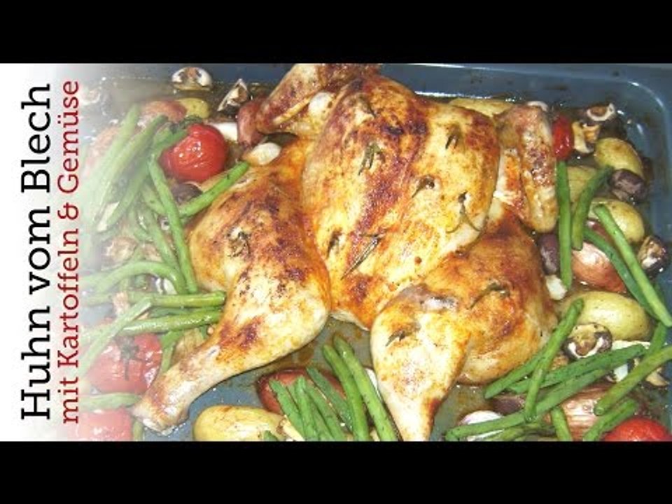 Rezept - Huhn vom Blech mit Kartoffeln & Gemüse (Red Kitchen - Folge 96)