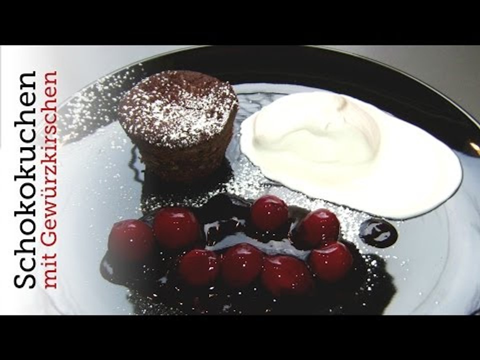Rezept - Schokoküchlein mit Gewürzkirschen (Weihnachtsmenü: Nachspeise) Red Kitchen - Folge 68)