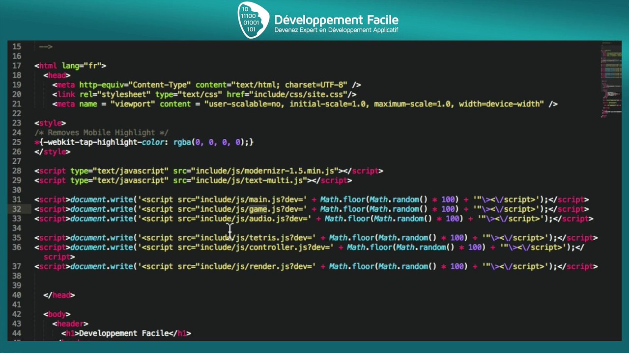 Développez le jeu tetris avec JavaScript HTML5 et la Programmation Orientée Objet POO
