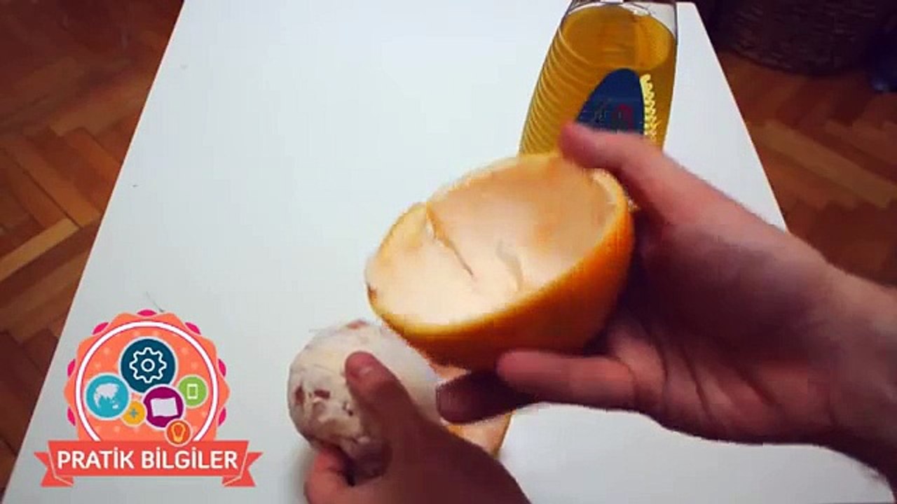 Greyfurttan Portakaldan mum yapmak! (candle making with a grapefruit) ENG SBT