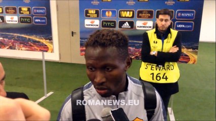 Yanga Mbiwa in zona mista (Roma-Feyenoord 19/02/2015)