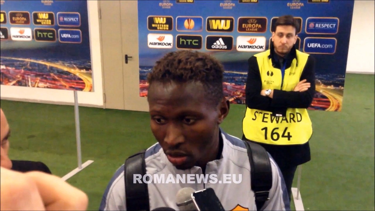 Yanga Mbiwa in zona mista (Roma-Feyenoord 19/02/2015)