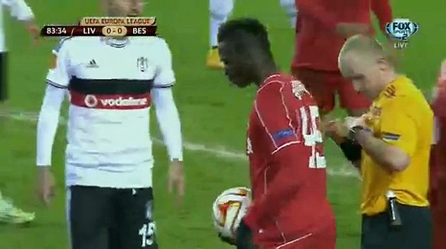 Balotelli Penalty Goal Liverpool 1 - 0 Besiktas 19/02/2015 - Europa League