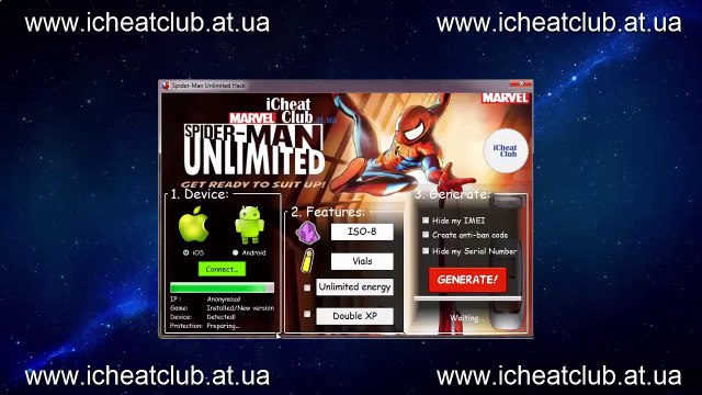 Spider-Man Unlimited Generator Resources 2015 | ISO-8, Vials, Energy Hack tool !