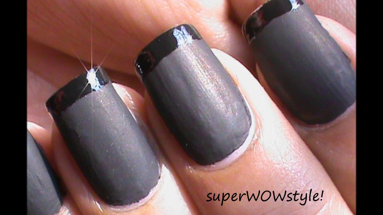 Black Matte nail Art Designs