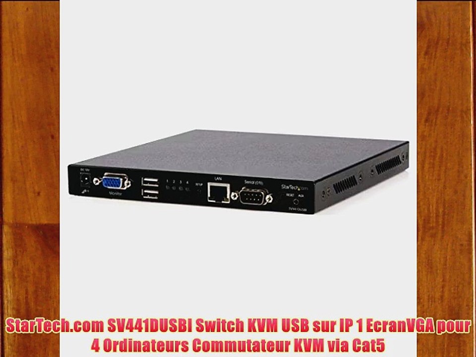 StarTech.com SV441DUSBI Switch KVM USB sur IP 1 EcranVGA pour 4 Ordinateurs Commutateur KVM