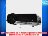 1280 * 768 DBPOWER LED-86 Blanc Vid?oprojecteur 2800 Lumens USB VGA TV HDMI AV 50000 Heures